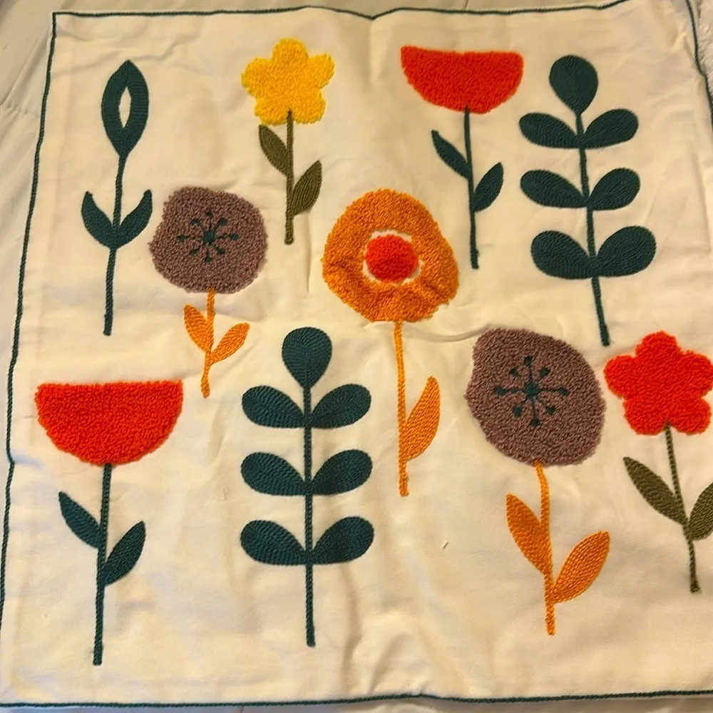 Floral Embroidered Set of Bohemian Throw Pillow